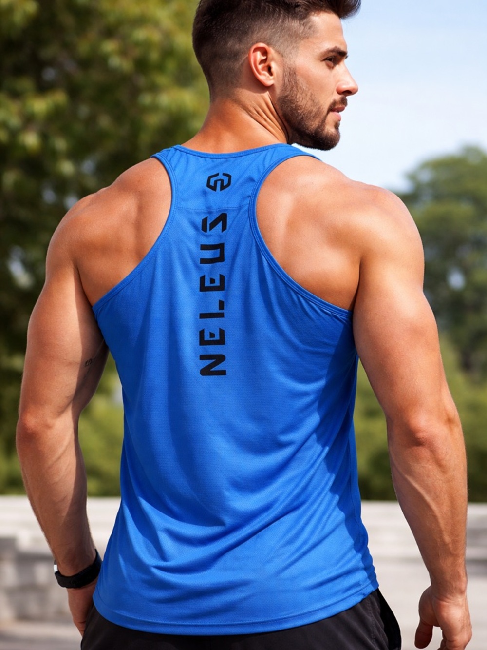 Neleus Men’s Performance Royal Blue Tank Top